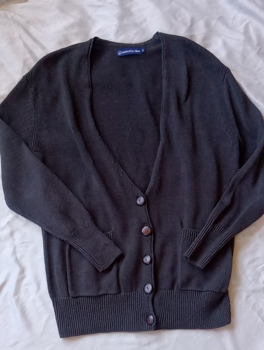 United By Blue Black V-Neck Button-Front Cardigan